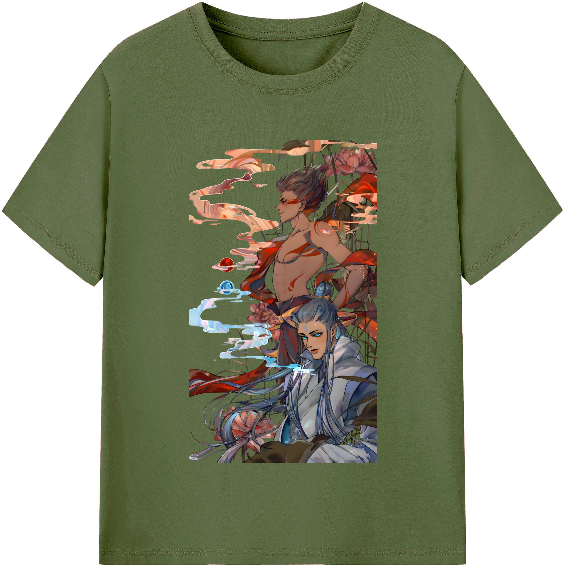 （画像用） Ne Zha 2 ナタ 魔童の大暴れ 綿100％半袖Tシャツ（フロントプリント）